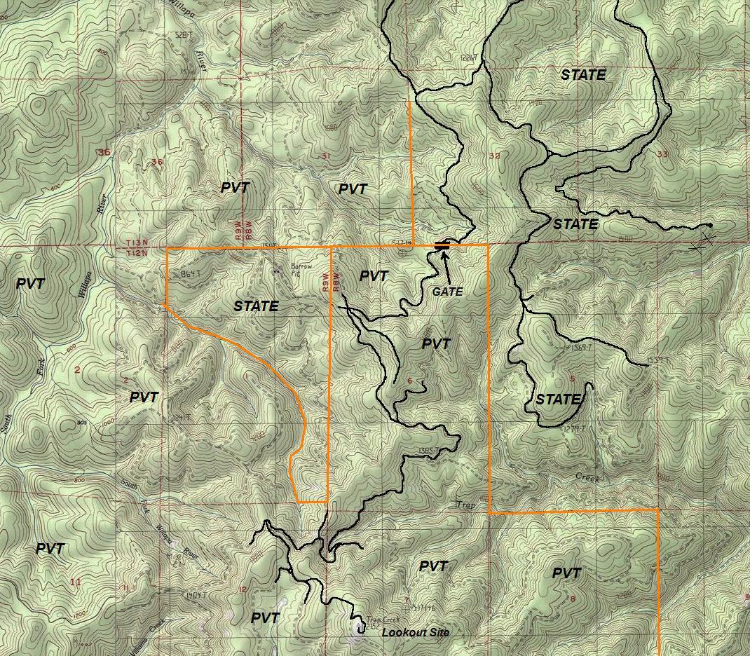 trap creek lookout map