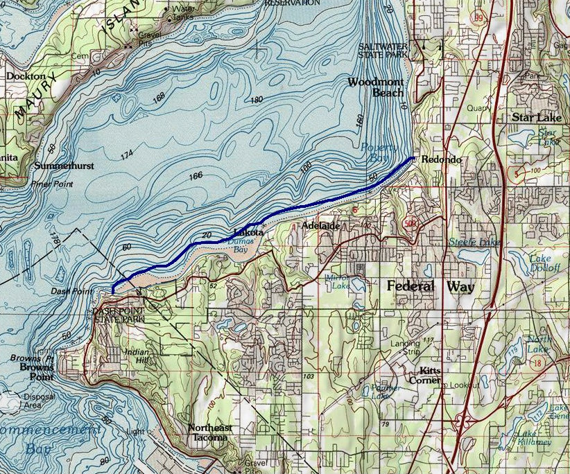 dash point kayaking map
