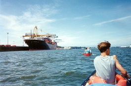 Canoeing shipping lanes