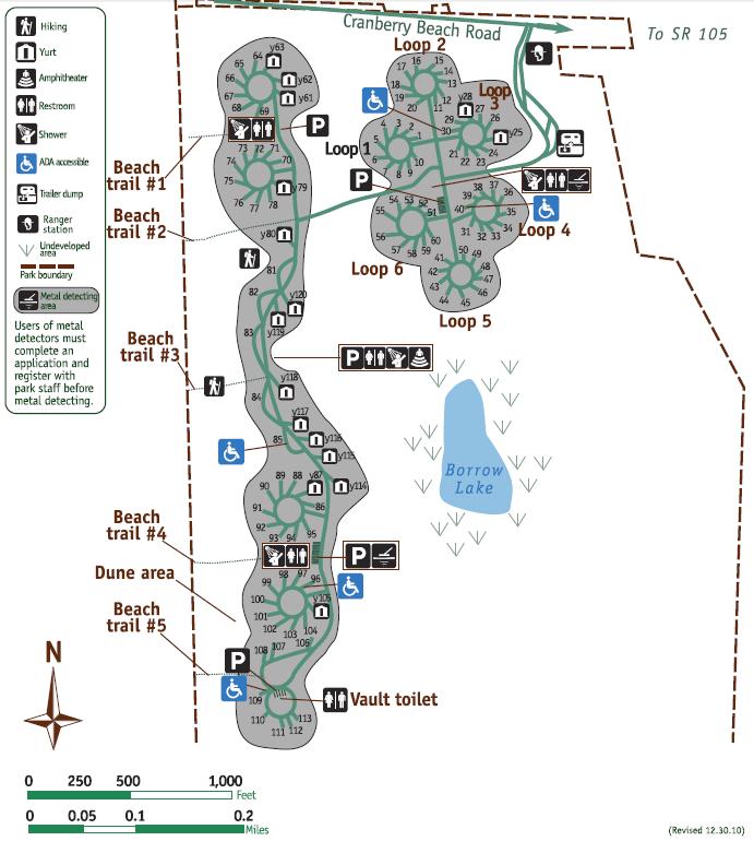 Grayland Beach State Park map