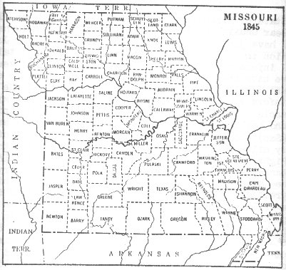 Missouri county map 1845