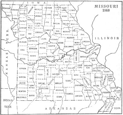 Missouri county map 1860