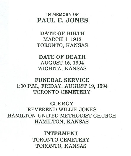 paul jones funeral