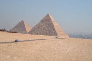 Pyramids of Egypt from distance