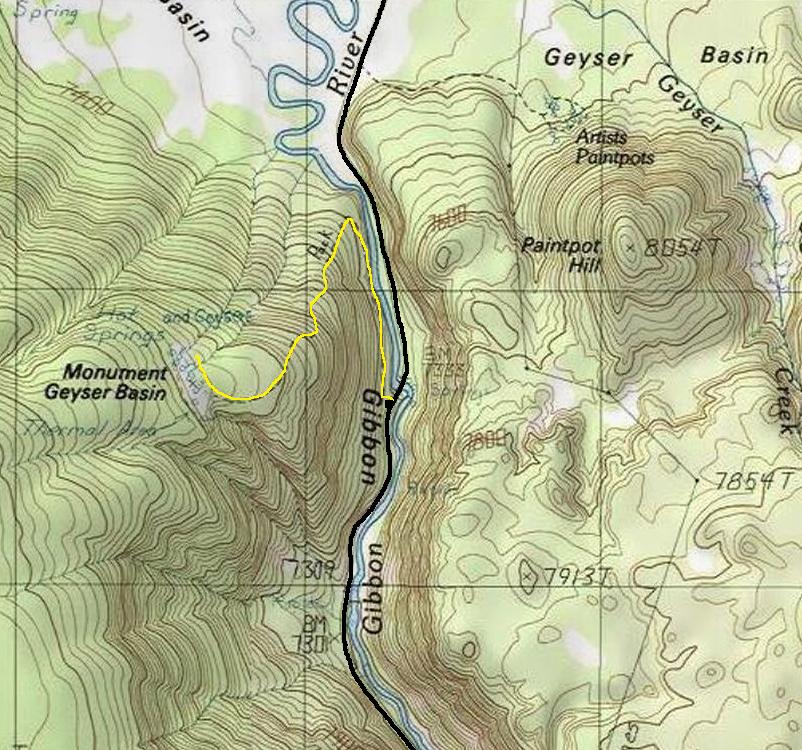 monument geyser basin map