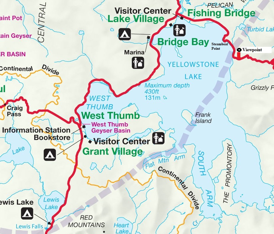 yellowstone lake map