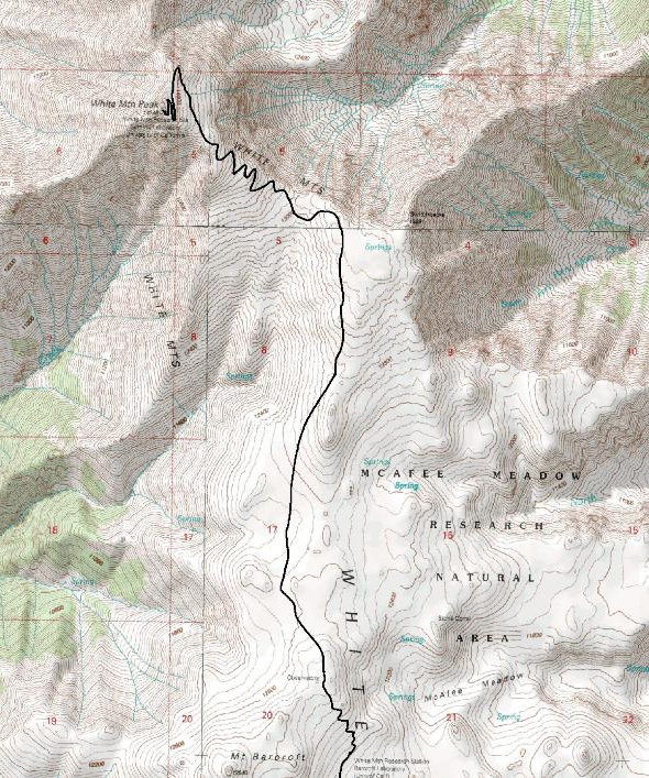 white mountain peak map