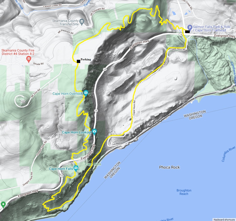 cape horn trail map