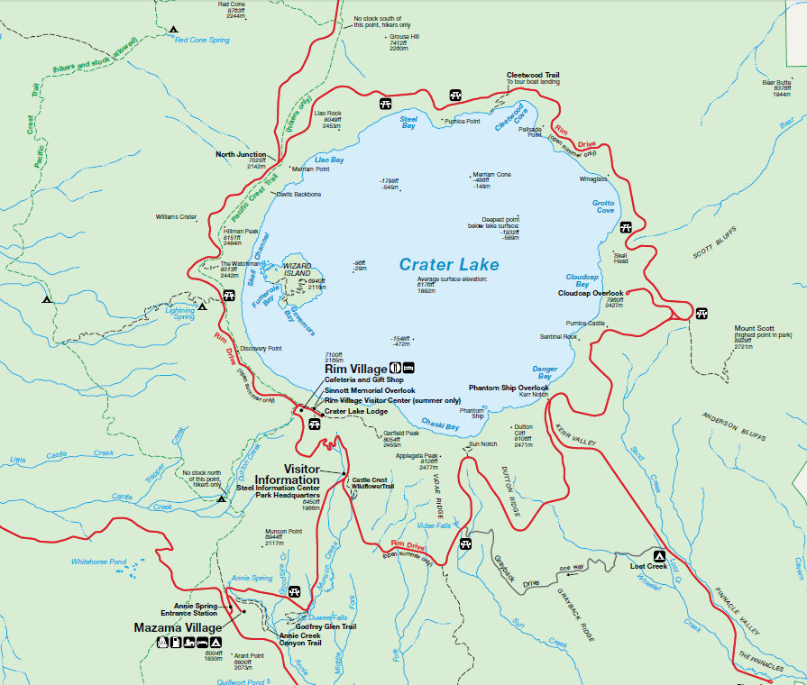 crater lake map