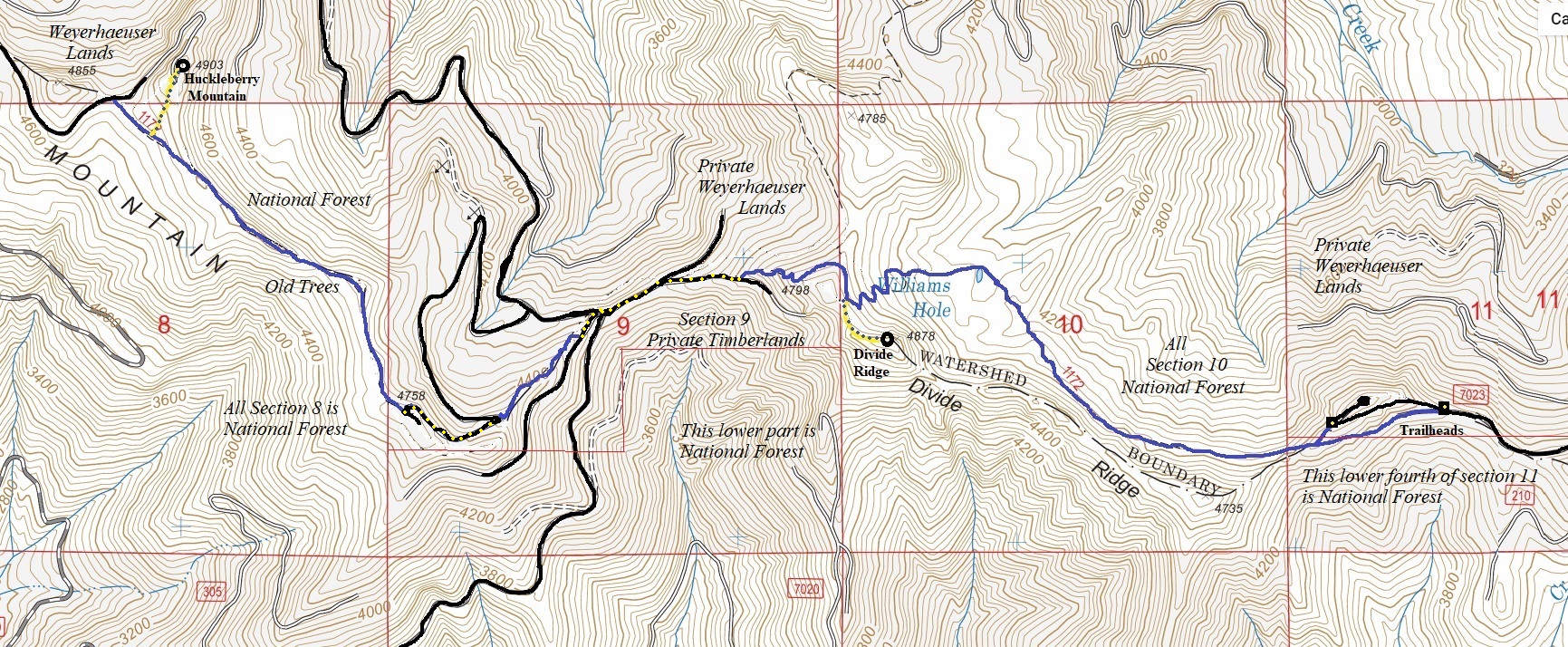 divide ridge map
