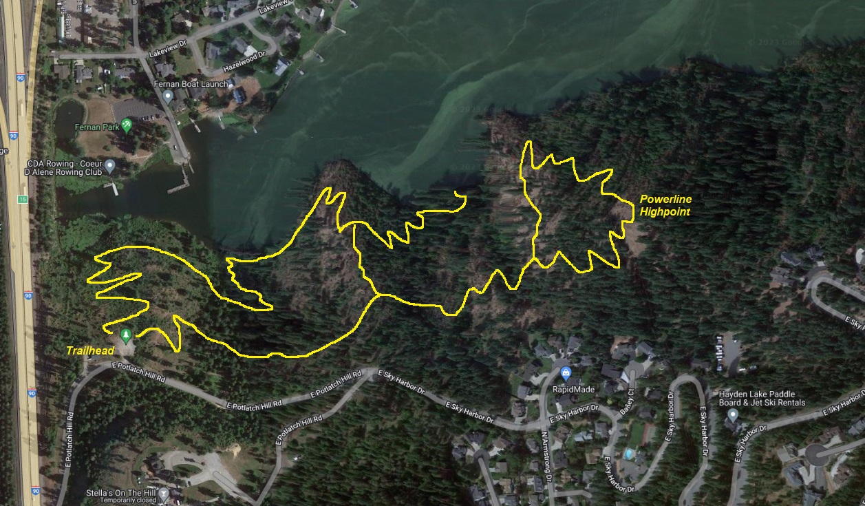 Fernan Lake trail map