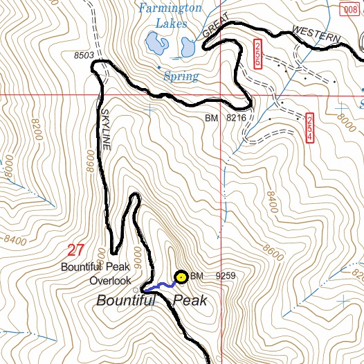 bountiful peak map