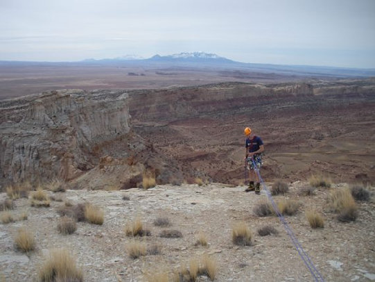 Rapelling down 