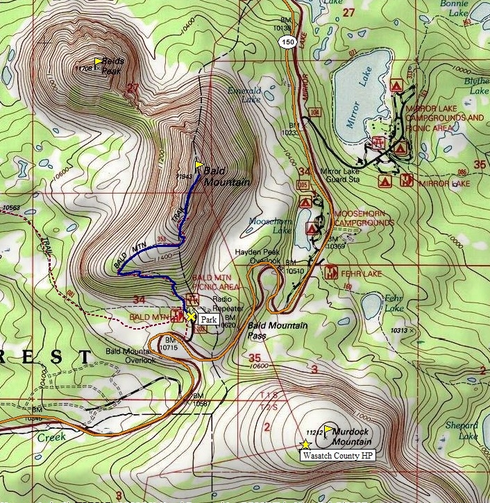 Bald Mountain Uinta Map