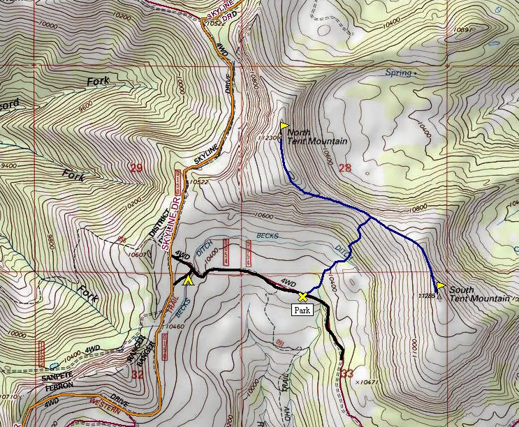 South Tent Mountain Map